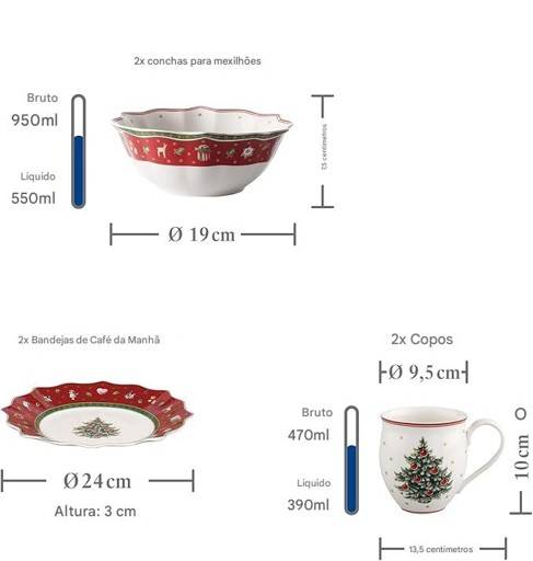 Aparelho de Jantar Natalino - 6 Peças
