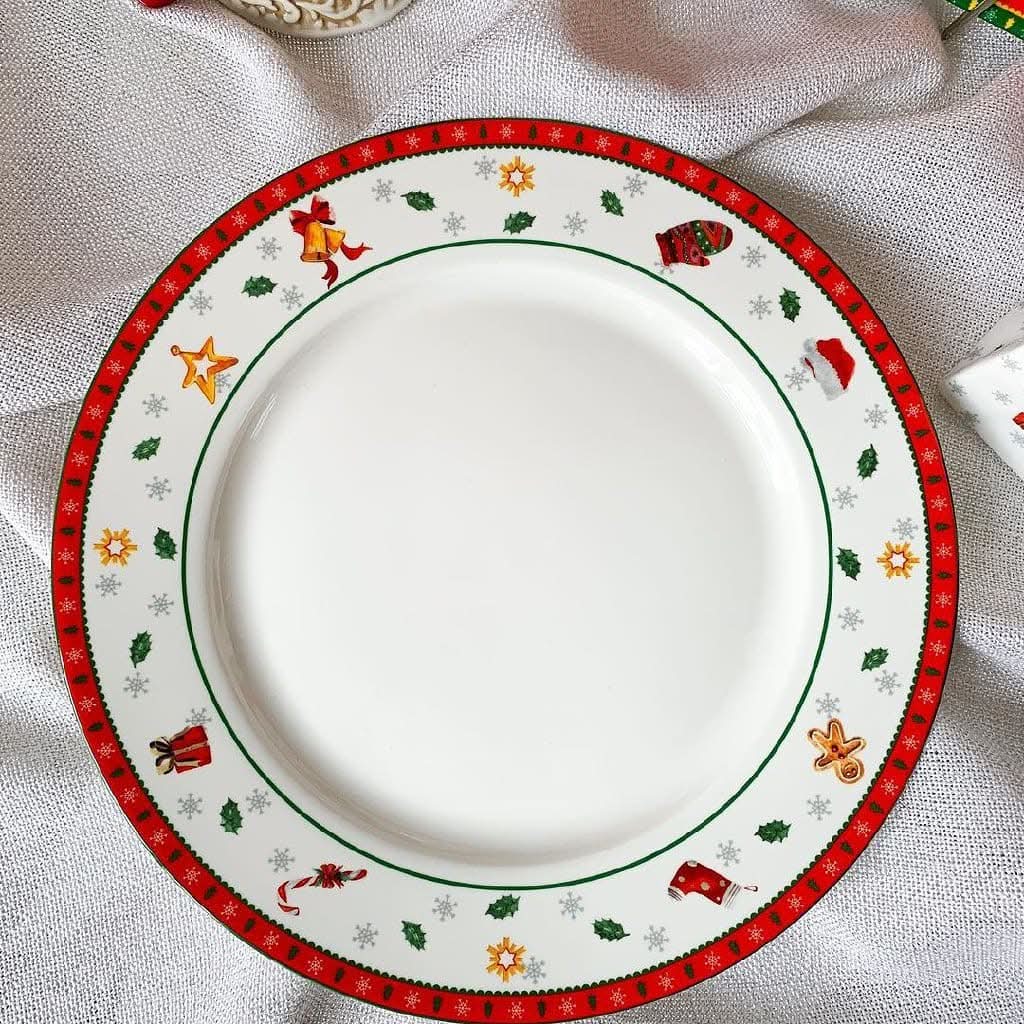 Conjunto de Porcelana Natalino com 6 Peças