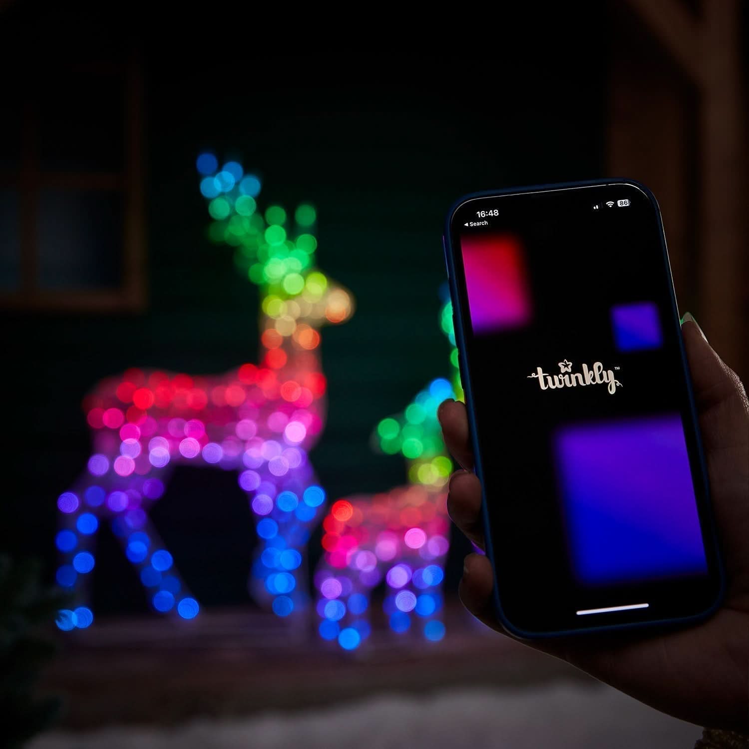 Conjunto de 3 Renas Iluminadas com LED RGB e Controle Wi-Fi - 520 LEDs