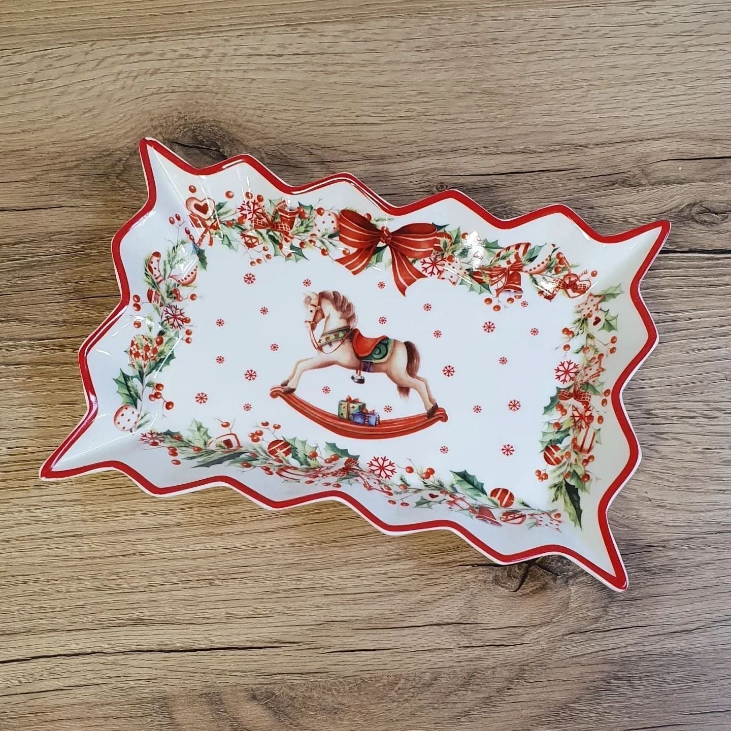 Conjunto de Porcelana Natalino com 9 Peças