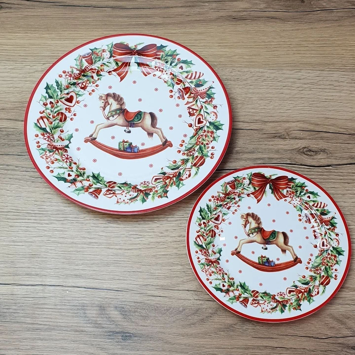 Conjunto de Porcelana Natalino com 9 Peças