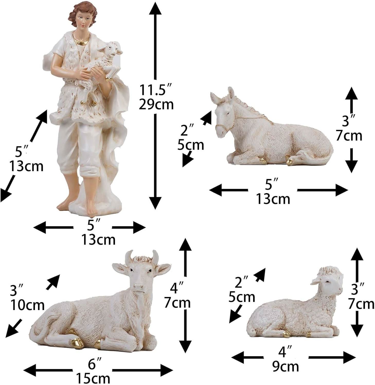 Presépio Católico Sagrada Família – 11 Peças em Resina (13 a 30 cm)