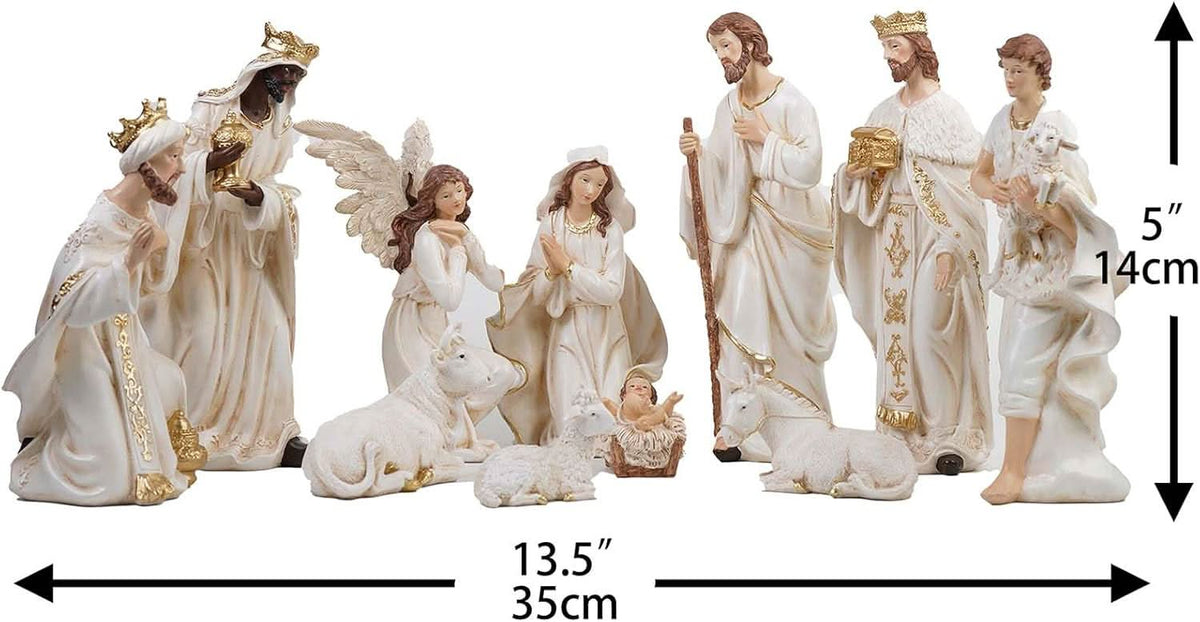 Presépio Católico Sagrada Família – 11 Peças em Resina (13 a 30 cm)