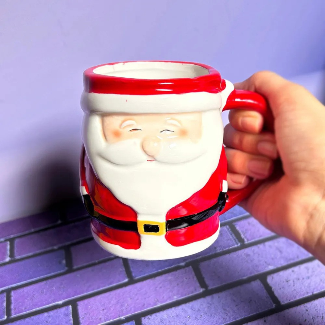Caneca de Cerâmica em 3d do Papai Noel 330ml 🎁