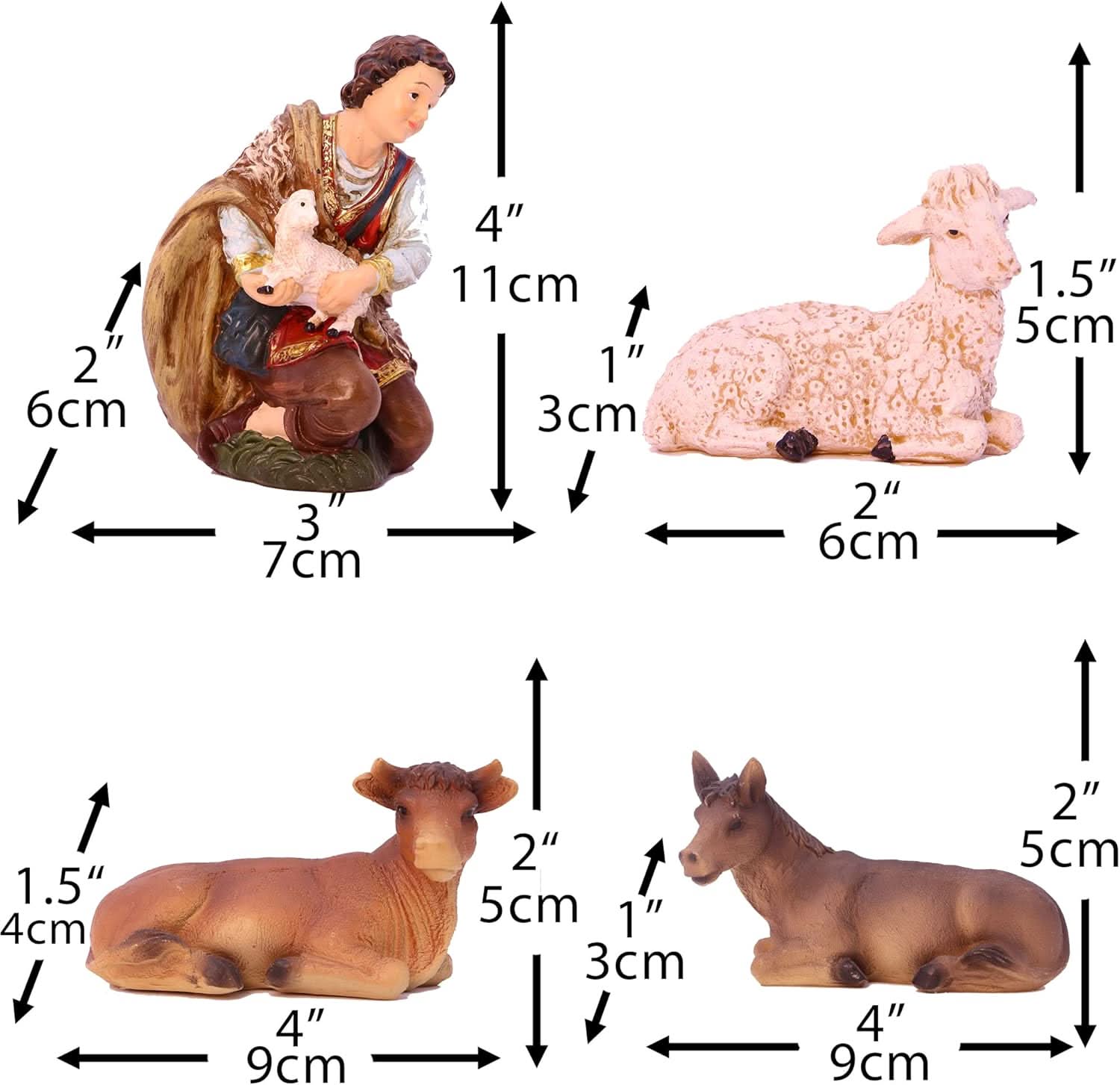 Presépio Tradicional Sagrada Família – Conjunto com 11 Peças (21 a 32 cm)