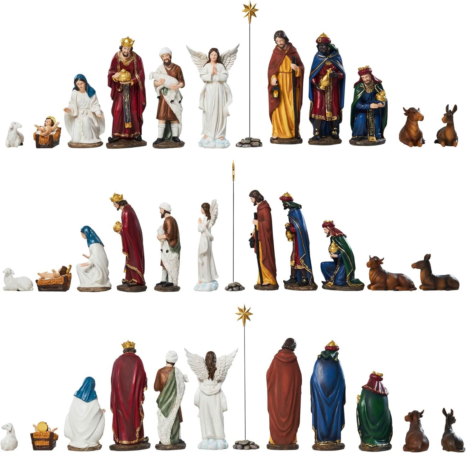 Presépio Clássico de Resina – 13 Peças (Sagrada Família Completa)