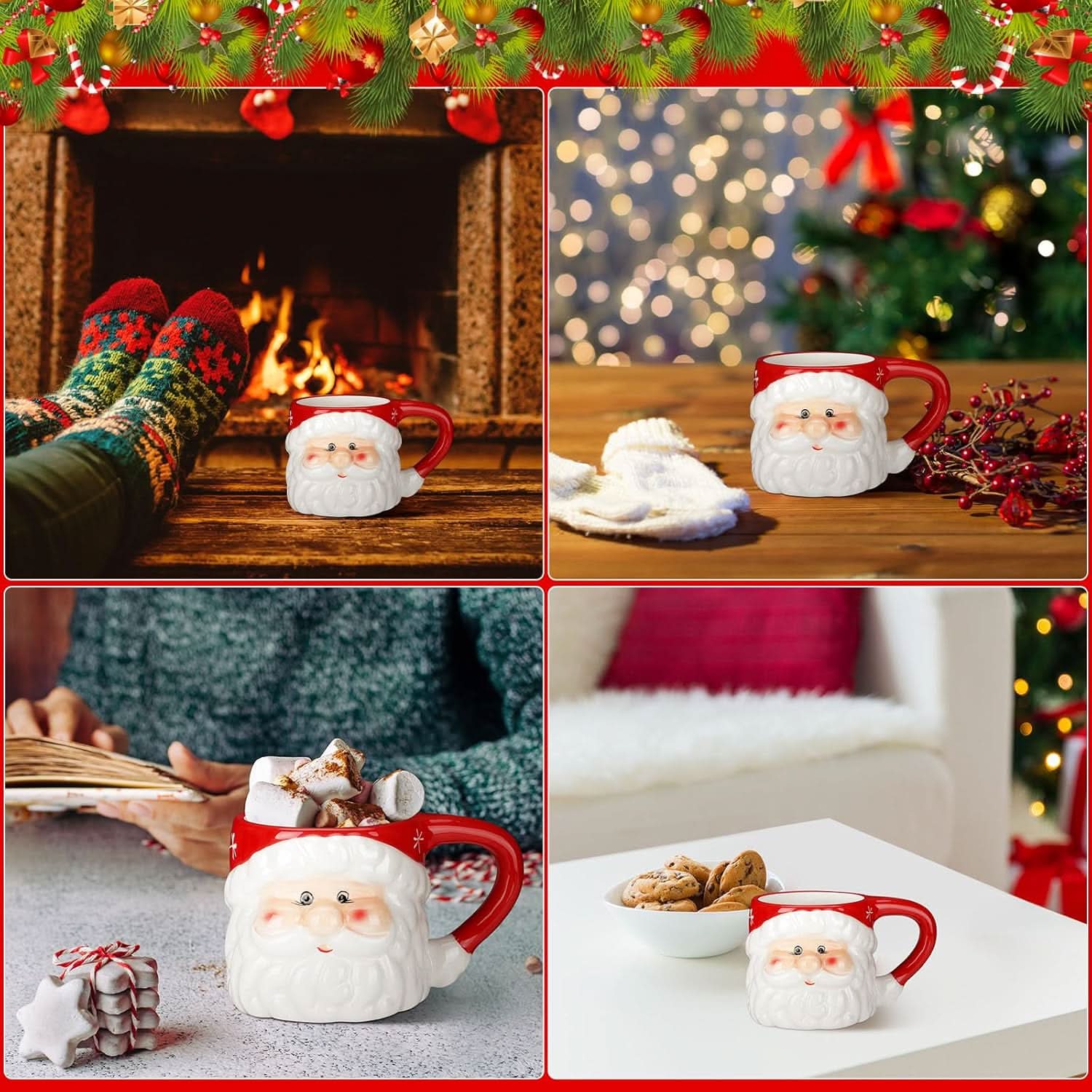 Kit de Canecas Vintage Papai Noel