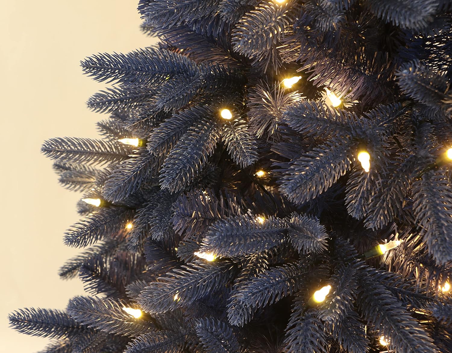 Árvore de Natal Azul Royal com Micro LEDs — Galhos Articulados e Design Moderno