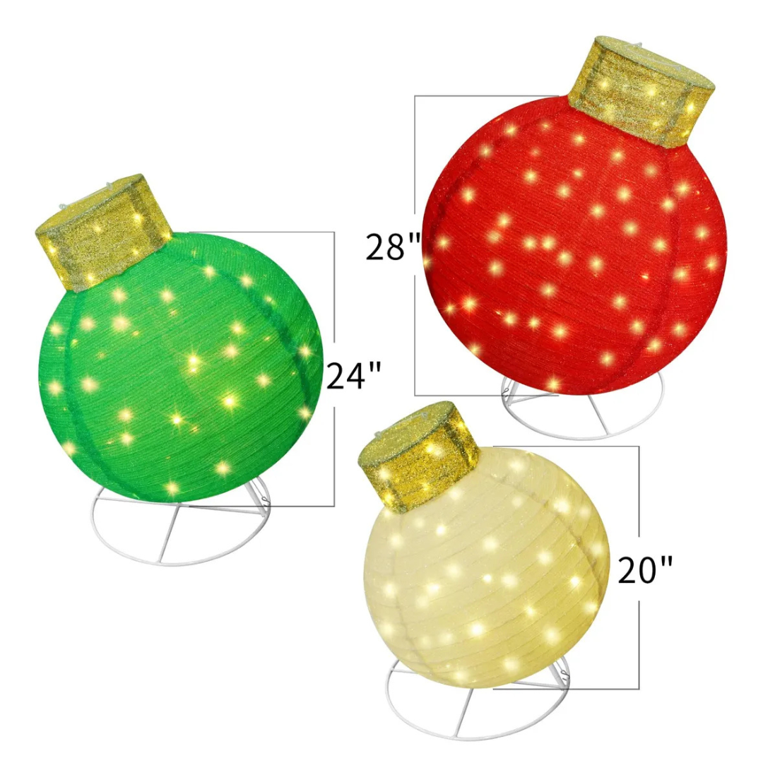 Esfera Enfeites de Natal para áreas externas e internas - 180 luzes LED - 8 funções de iluminação