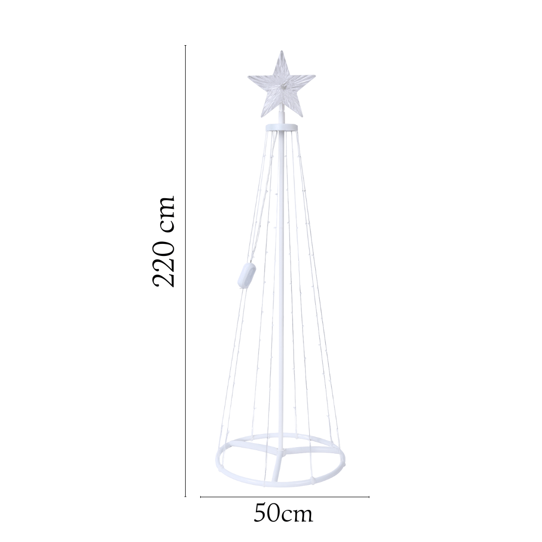 Árvore de Natal LED Jardim 1,5m e 2,2m Bivolt – Luz Branco Quente