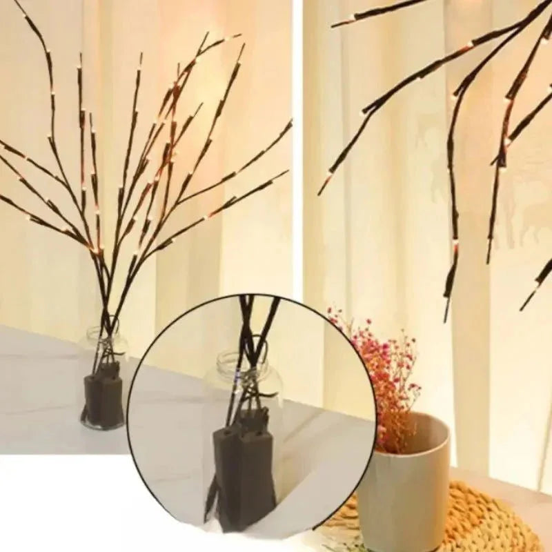 Árvore de Natal LED com Galhos Iluminados | Luz Quente, Branco e Multicolorido