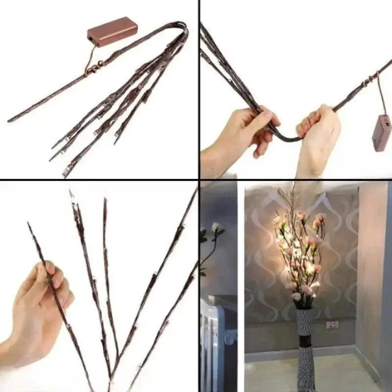 Árvore de Natal LED com Galhos Iluminados | Luz Quente, Branco e Multicolorido