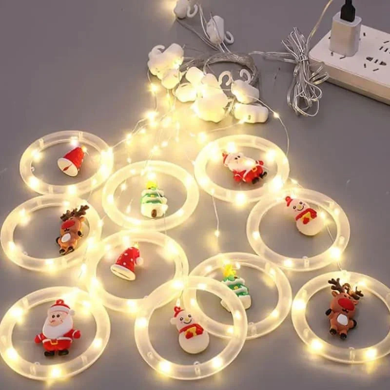 Cortina de Luzes LED para Decoração de Natal