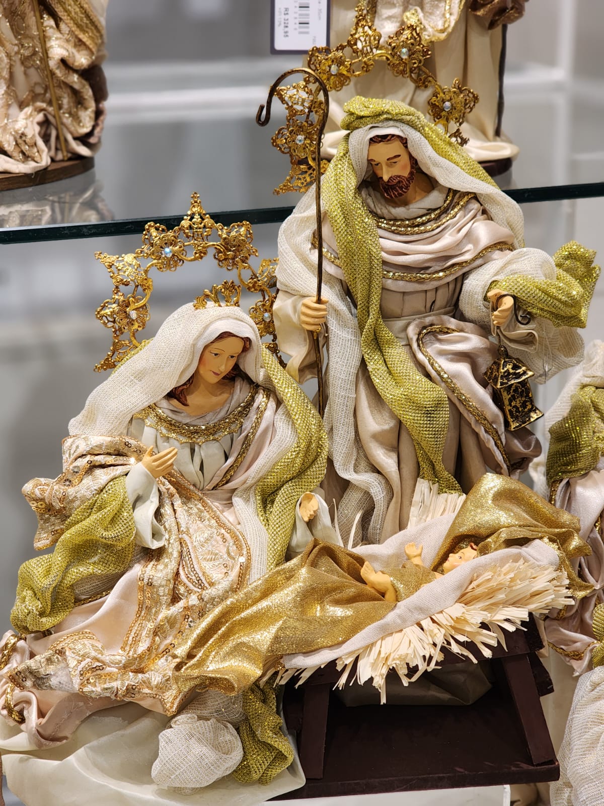 Sagrada Família Champanhe e Dourado | 28cm e 45cm