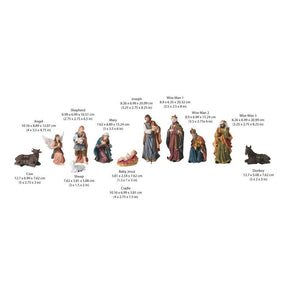 Conjunto Tradicional de Presépio e Reis Magos com 11 Peças