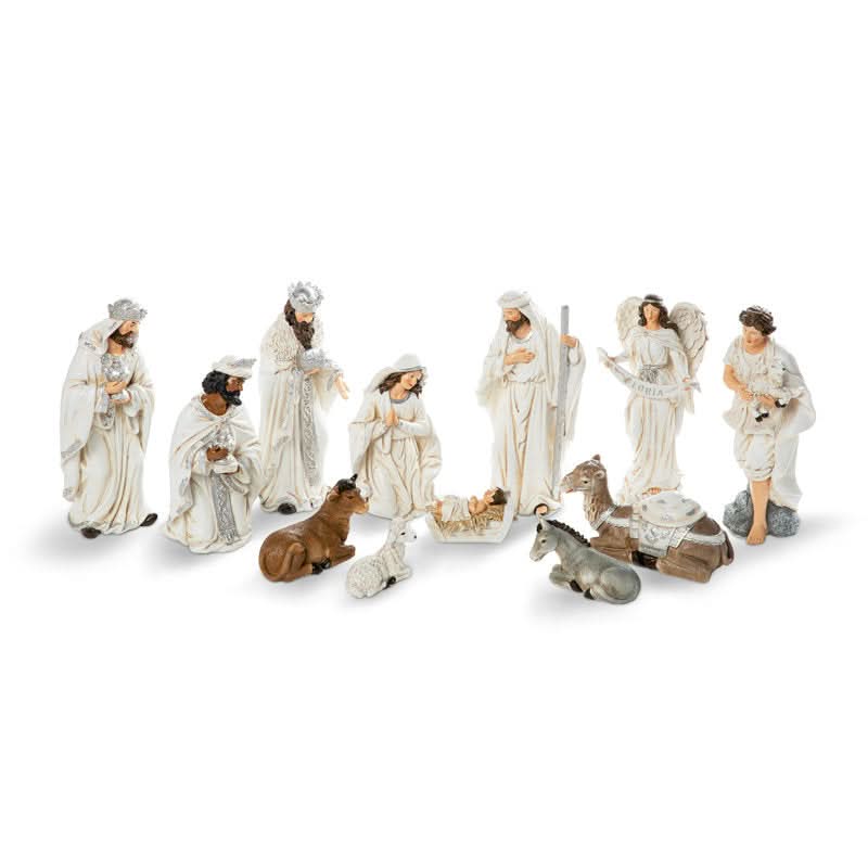 Presépio Tradicional Sagrada Família – Conjunto com 11 Peças em Resina (21 a 32 cm)