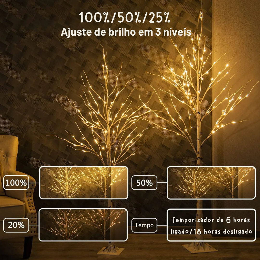 Árvore de Natal Bétula com 24 LEDs de 60 cm
