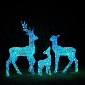 Conjunto de 3 Renas Iluminadas com LED RGB e Controle Wi-Fi - 520 LEDs