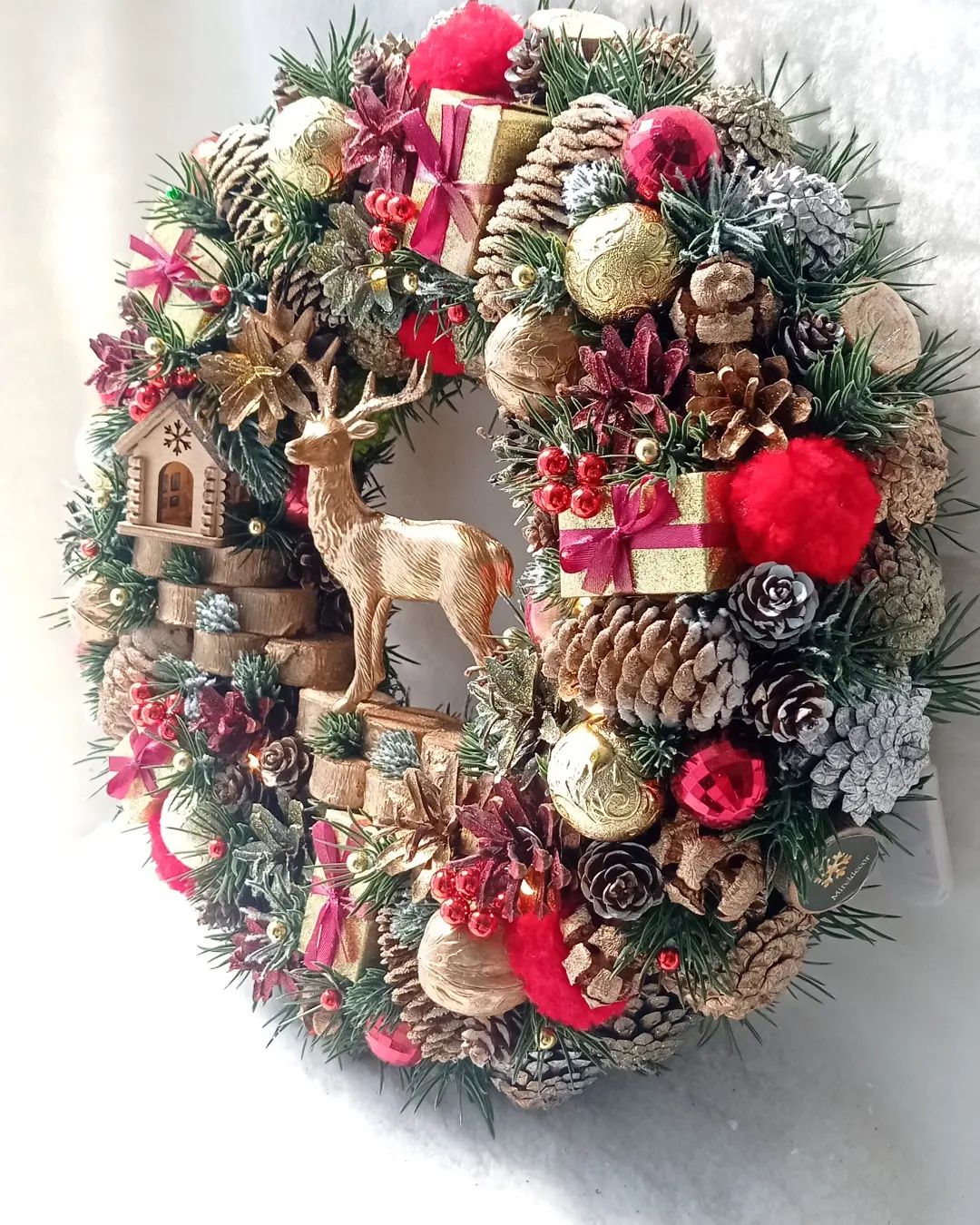 Kit De Luxo Guirlanda + Decoração Natalina Luxo com Led 65CM