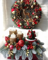 Kit De Luxo Guirlanda + Decoração Natalina Luxo com Led 65CM