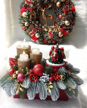 Kit De Luxo Guirlanda + Decoração Natalina Luxo com Led 65CM