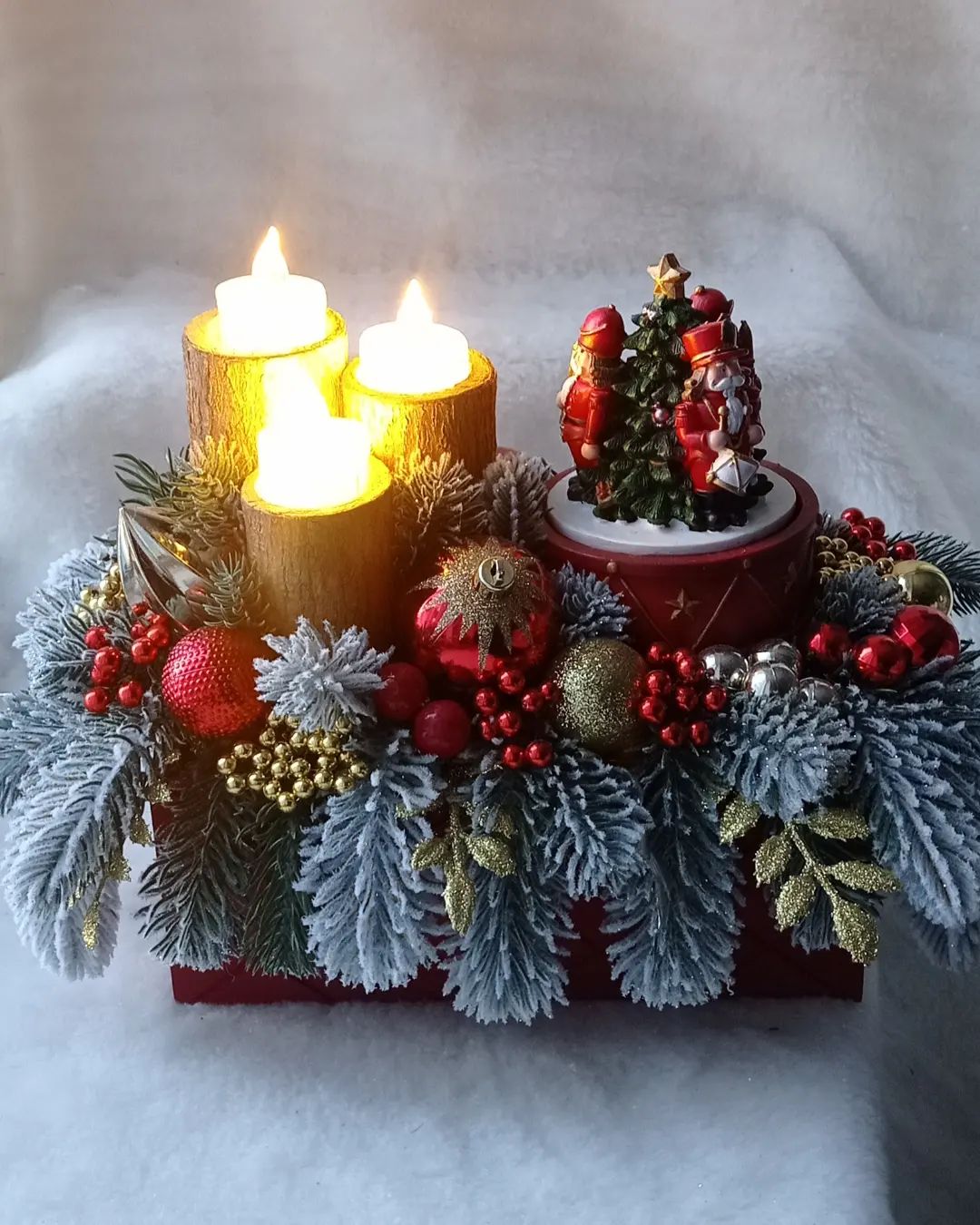 Kit De Luxo Guirlanda + Decoração Natalina Luxo com Led 65CM