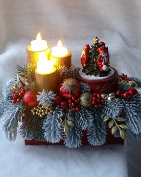 Kit De Luxo Guirlanda + Decoração Natalina Luxo com Led 65CM