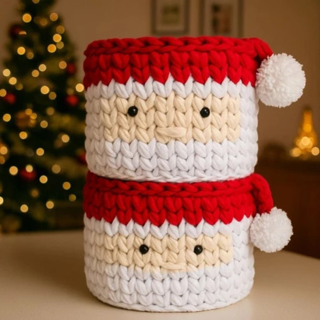 Porta Panetone de Crochê Artesanal - Decoração e Presente de Natal