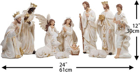 Presépio Católico Sagrada Família – 11 Peças em Resina (13 a 30 cm)