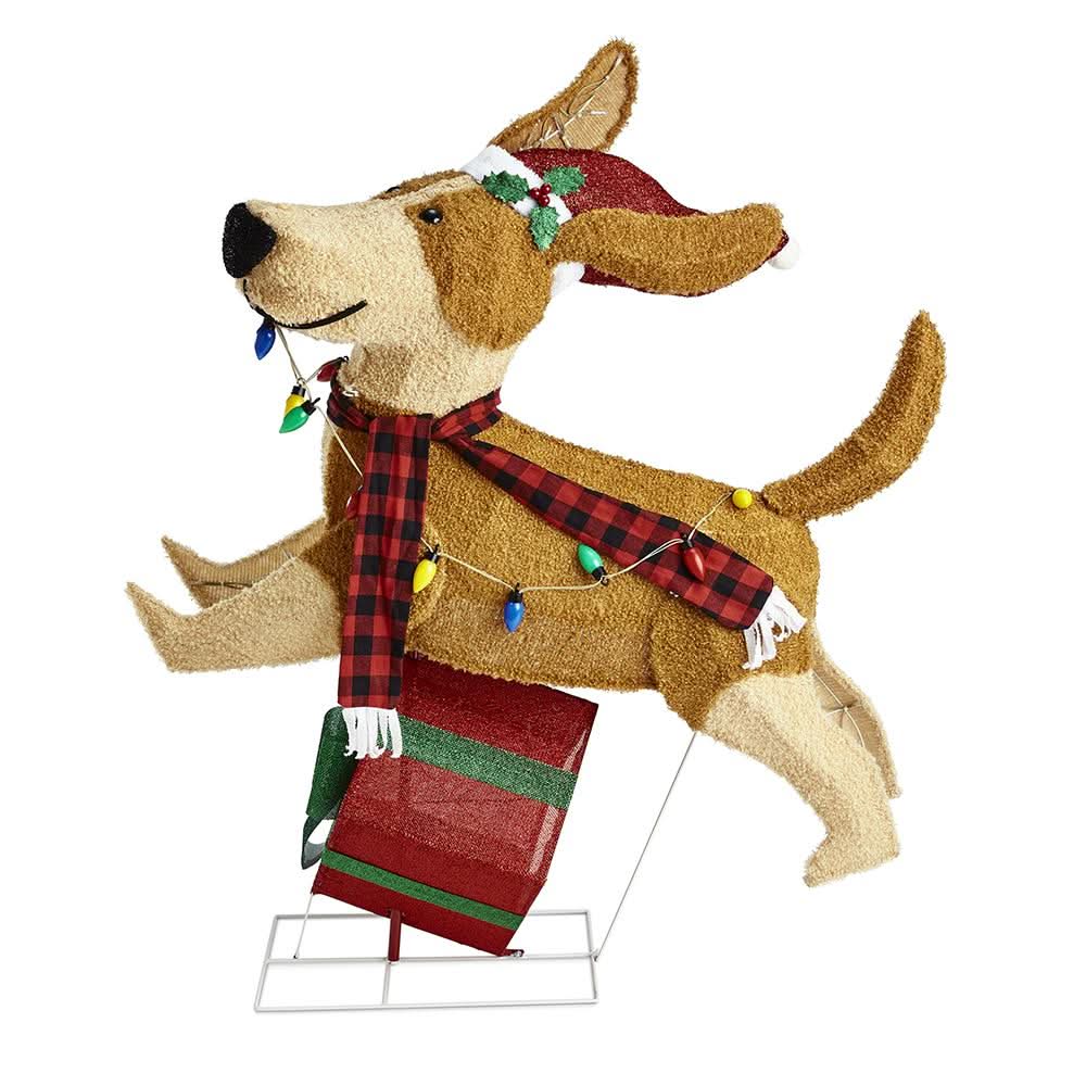 Cachorrinho de Natal Saltitante com 144 LEDs Coloridos - 122 cm