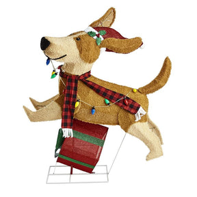 Cachorrinho de Natal Saltitante com 144 LEDs Coloridos - 122 cm