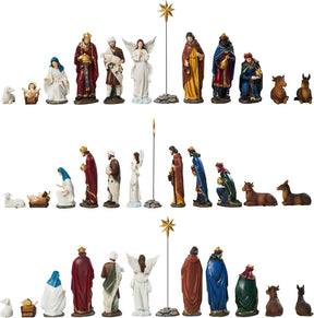 Presépio Clássico de Resina – 13 Peças (Sagrada Família Completa)