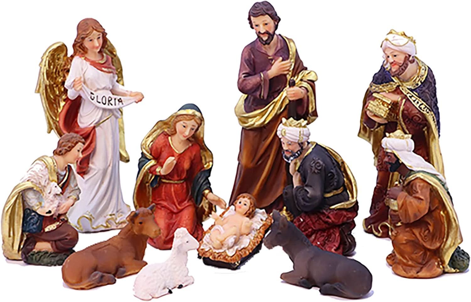 Presépio Tradicional Sagrada Família – Conjunto com 11 Peças (21 a 32 cm)