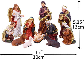 Presépio Tradicional Sagrada Família – Conjunto com 11 Peças (21 a 32 cm)