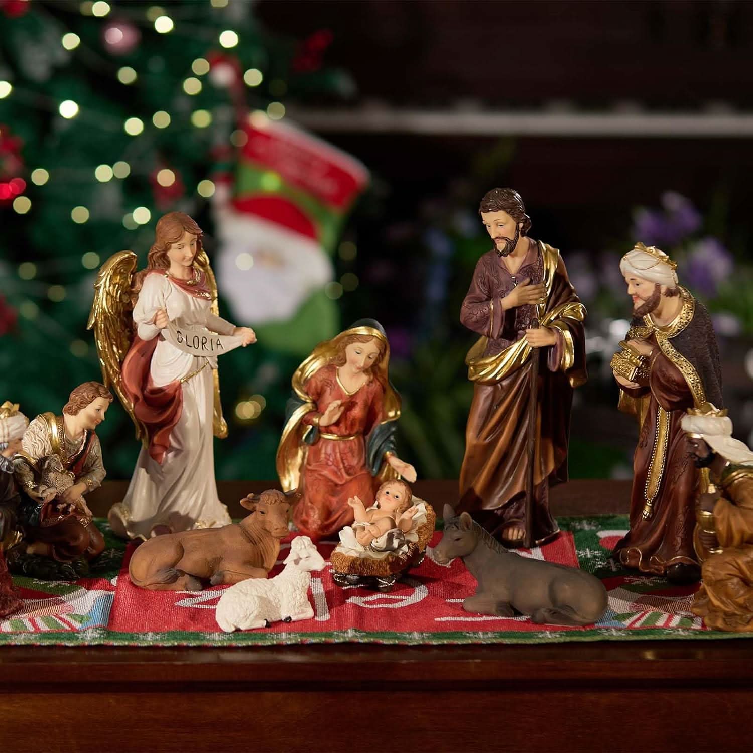 Presépio Tradicional Sagrada Família – Conjunto com 11 Peças (21 a 32 cm)