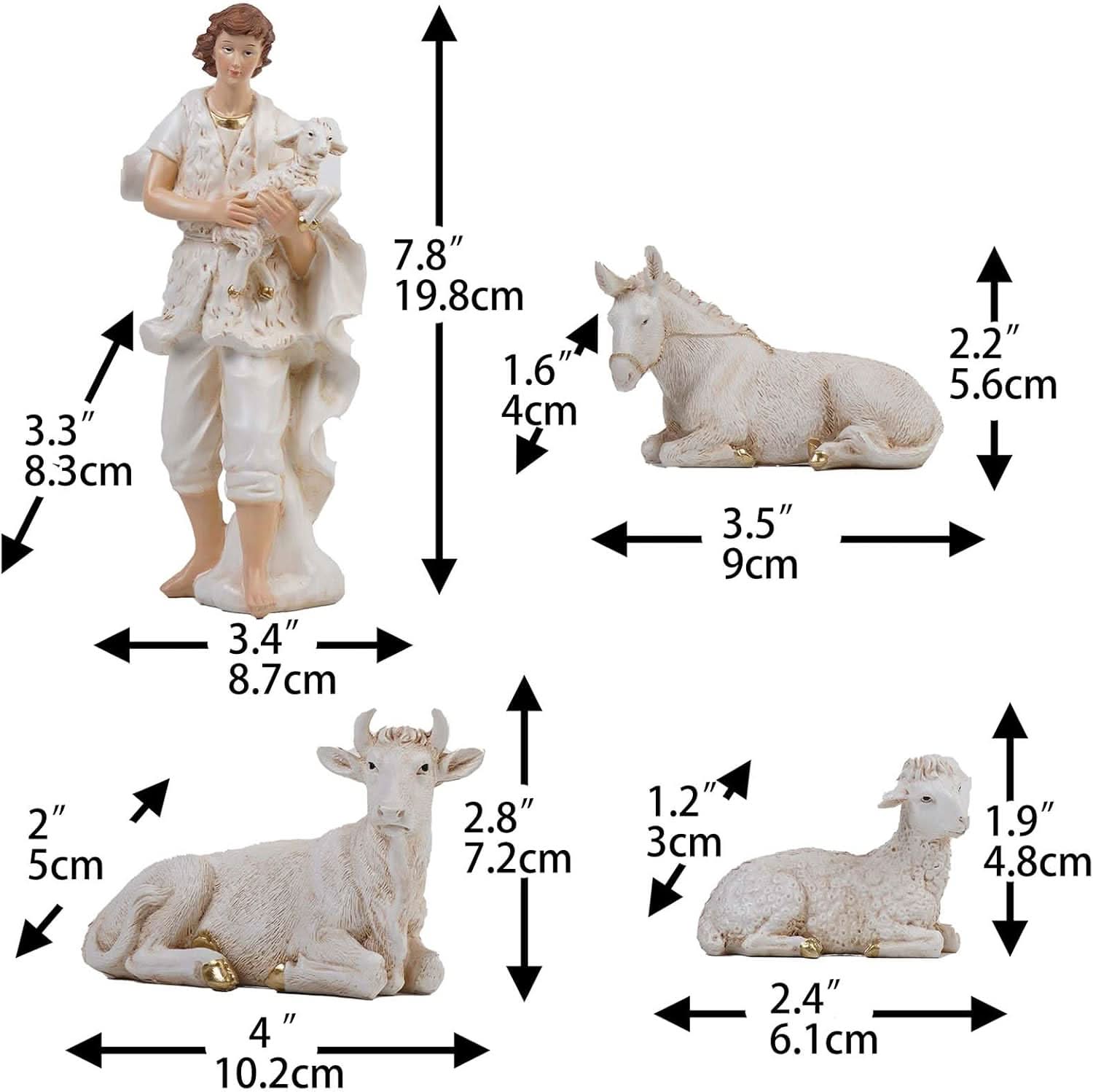 Presépio Católico Sagrada Família – 11 Peças em Resina (13 a 30 cm)
