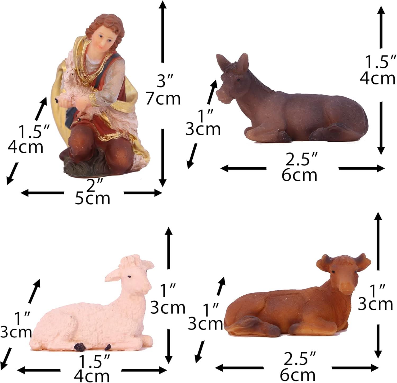 Presépio Tradicional Sagrada Família – Conjunto com 11 Peças (21 a 32 cm)