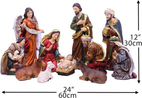 Presépio Tradicional Sagrada Família – Conjunto com 11 Peças (21 a 32 cm)