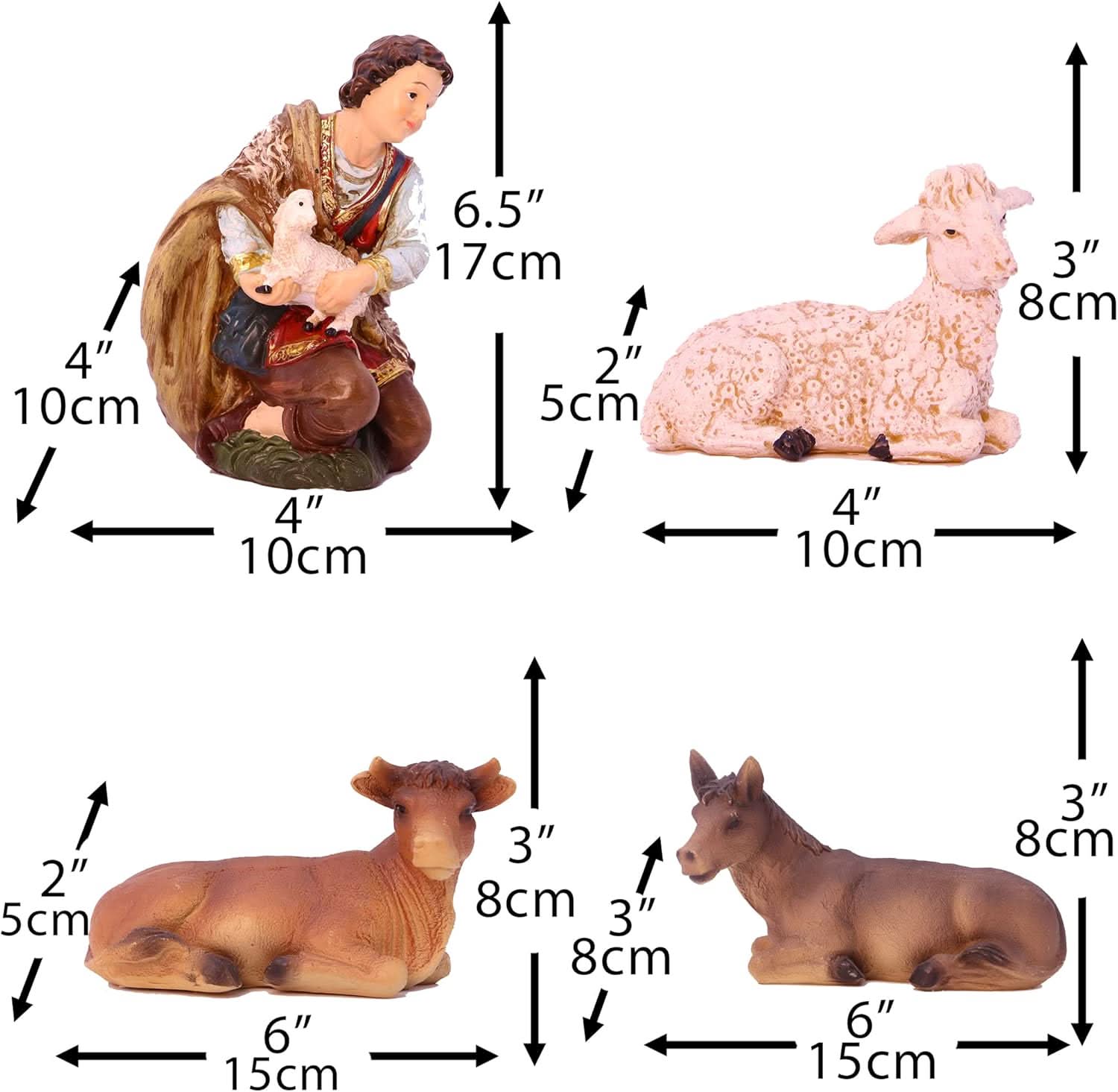 Presépio Tradicional Sagrada Família – Conjunto com 11 Peças (21 a 32 cm)