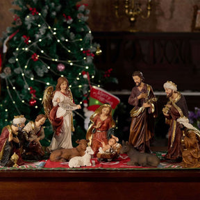 Presépio Tradicional Sagrada Família – Conjunto com 11 Peças (21 a 32 cm)