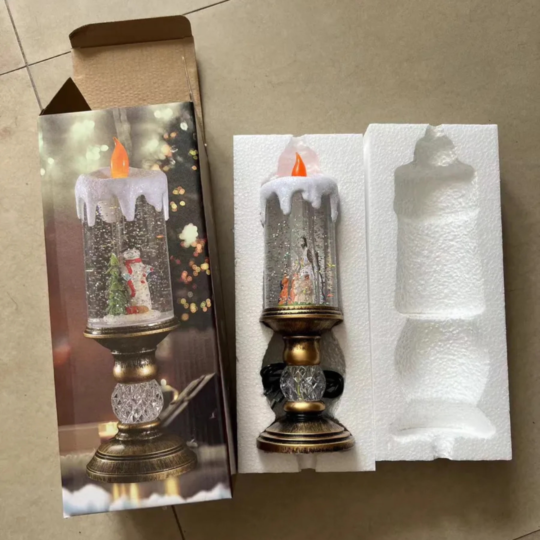 Kit 3 Velas Decorativa Globo de Neve - Musical e LED Luxo