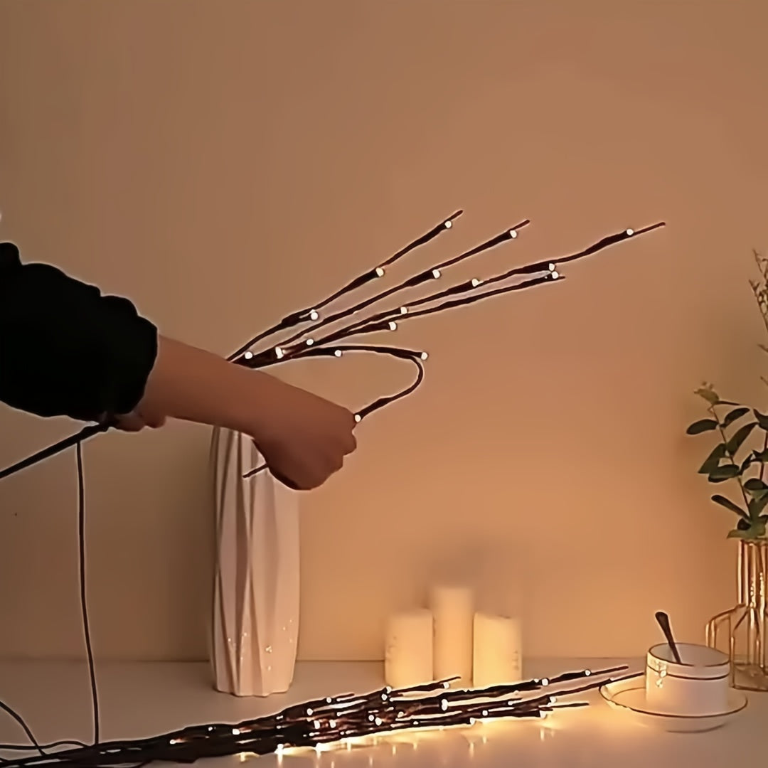 Cordão com 20 Candeeiros LED Decorativos – Luz Quente Floral