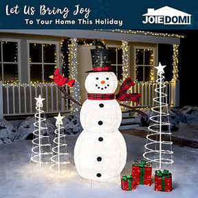 Conjunto de 3 Árvores de Natal Espiral Iluminadas com LED Branco Quente – 0,91 m, 1,22 m e 1,52 m