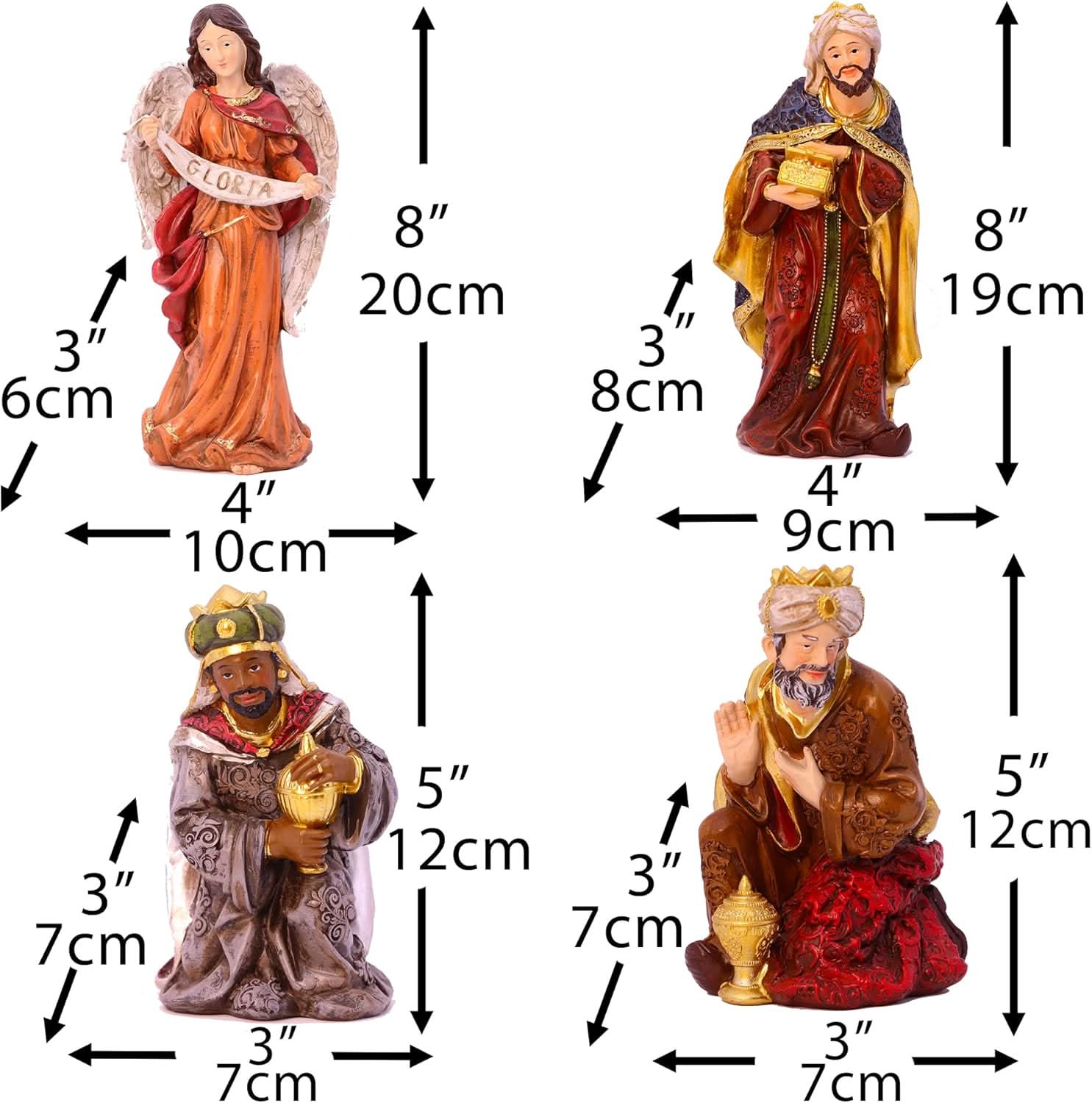 Presépio Tradicional Sagrada Família – Conjunto com 11 Peças (21 a 32 cm)