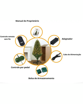 Árvore de Natal com Controle Remoto - Sistema Ajustável Crescer e Guardar
