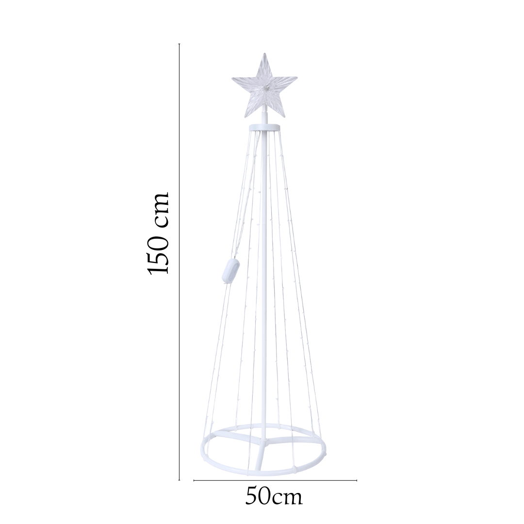 Árvore de Natal LED Jardim 1,5m e 2,2m Bivolt – Luz Branco Quente