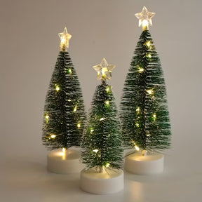 3 Árvores de Natal LED com Fio de Cobre - 16, 19 e 21 cm