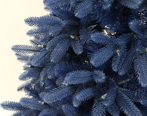 Árvore de Natal Azul Royal com Micro LEDs — Galhos Articulados e Design Moderno