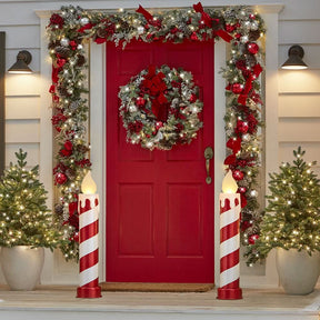 Velas Decorativas de Bastão de Doce com LED Cintilante - 91 cm