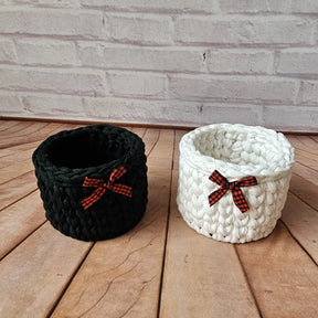 Kit Porta Panetone de Crochê Preto e Branco